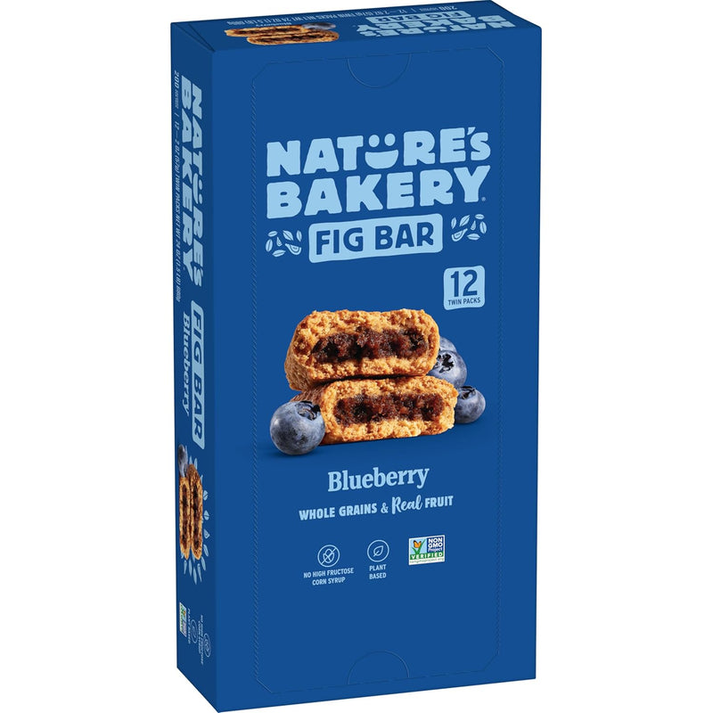 Nature's Bakery Whole Wheat Fig Bars. Blueberry. Real Fruit. Vegan. Non-GMO. Snack bar. Twin packs- 12 count