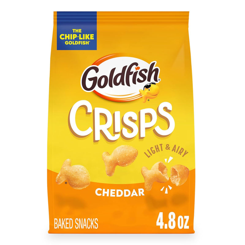 Goldfish Crisps Cheddar Baked Chip Crackers. 4.8 Oz Bag