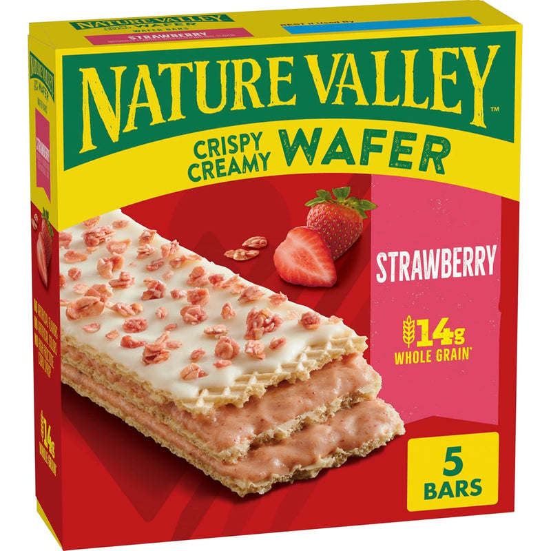 Nature Valley Crispy Creamy Wafer Bars. Strawberry. Whole Grain. 5 Bars. 6.5 oz