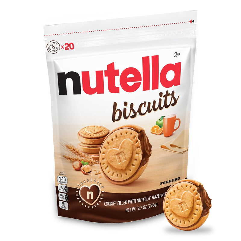 Nutella Biscuits Cookies Filled with Nutella Hazelnut Spread. Sweet Snack Pack. Holiday Christmas Cookies. 9.7 oz