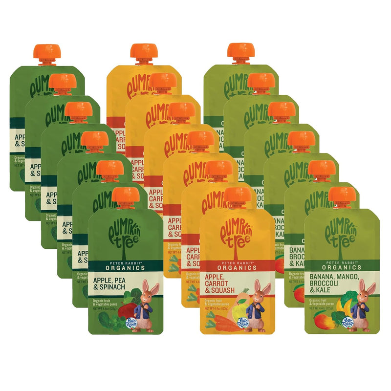 Peter Rabbit Organics Fruit Vegetable. Squeezable Pouches. 4 Ounce (Pack of 18)