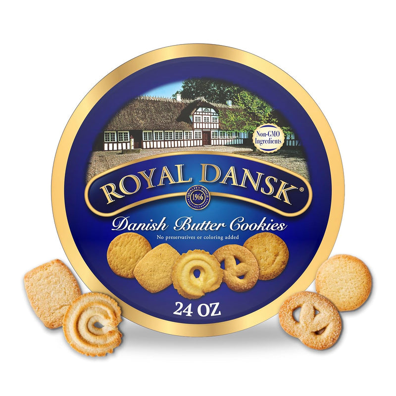 Royal Dansk Danish Butter Cookies. Premium Assorted Cookies in a Gift Tin. Great for Sharing and Gifting. 24 oz