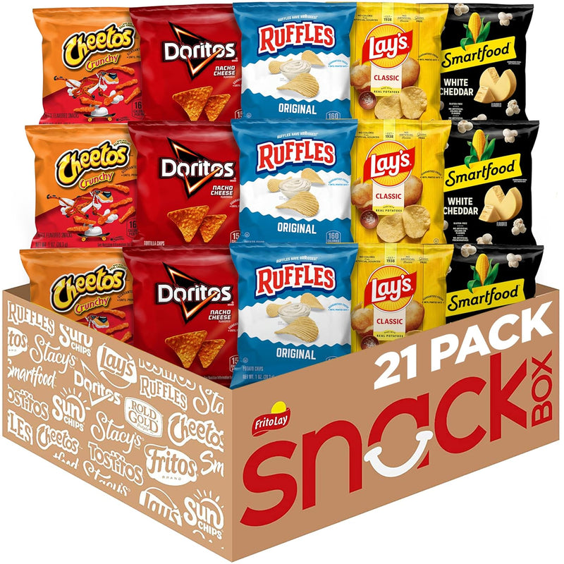 Frito-Lay Classic Mix Variety Pack. Single Serve Snack Bags (Pack of 21)