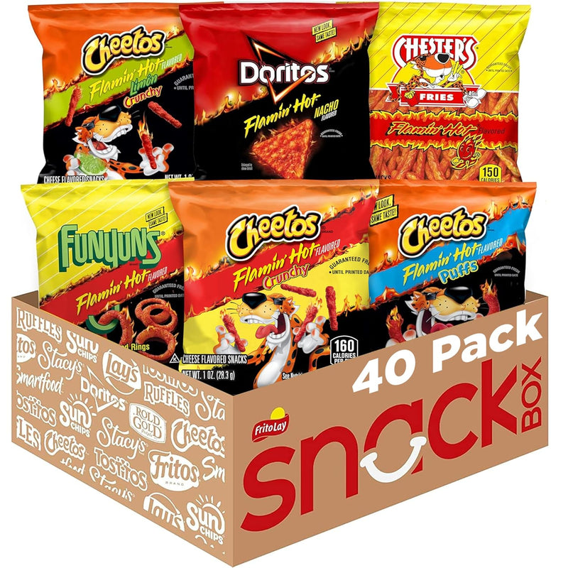Frito-Lay Flamin' Hot Mix. Variety Pack. 3.34 Pounds. (Pack of 40). Packaging May Vary
